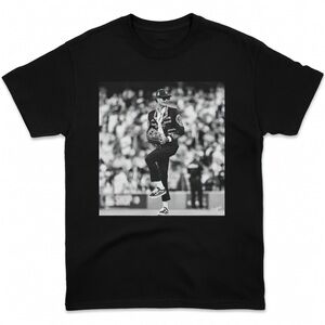 Black Graphic Tee with Joe Kelly Baseball Pitcher Photo